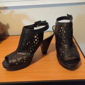 Elegant Black Peep-Toe Heels